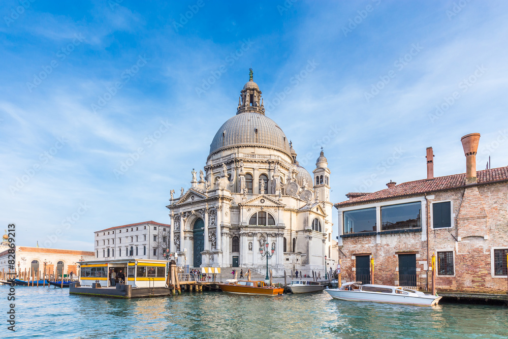Grand Canal and Basilica Santa Maria della Salute in Venice, Ita