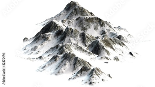   Snowy Mountains peaks separated on white background © Riko Best