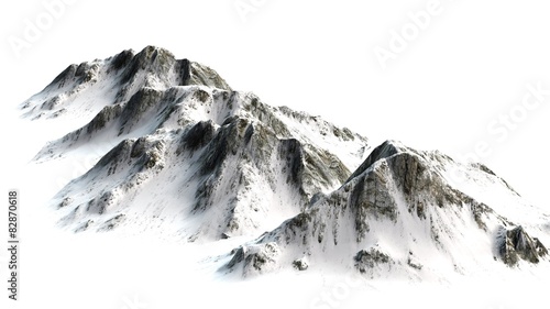  Snowy Mountains peaks separated on white background © Riko Best