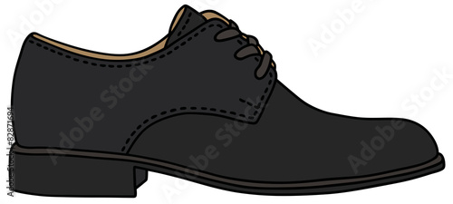 Hand drawing of a black shoe