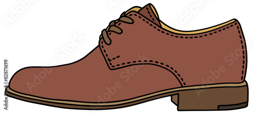 Hand drawing of a leather men's shoe