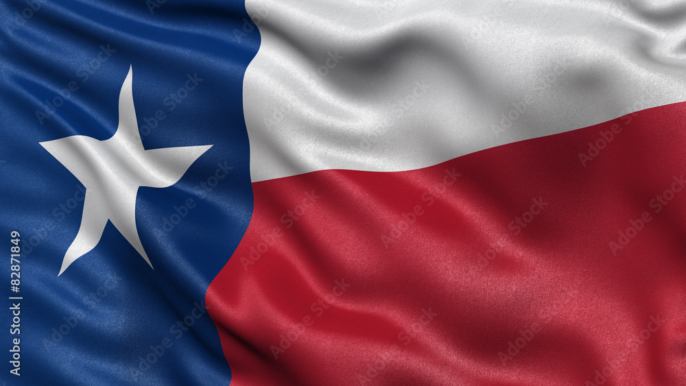 Fototapeta premium US state flag of Texas waving in the wind
