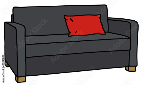Hand drawing of a black sofa