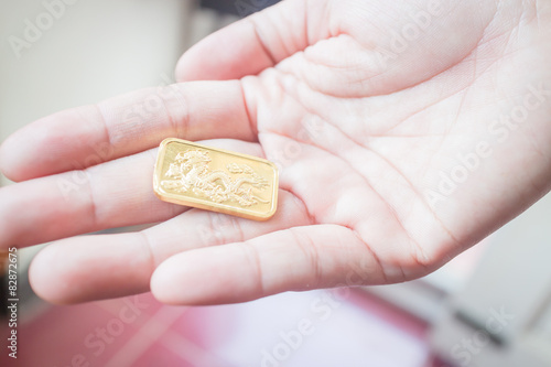 Premium quality golden gold bar photo