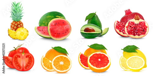 Fototapeta Naklejka Na Ścianę i Meble -  collage fruit isolated on white background