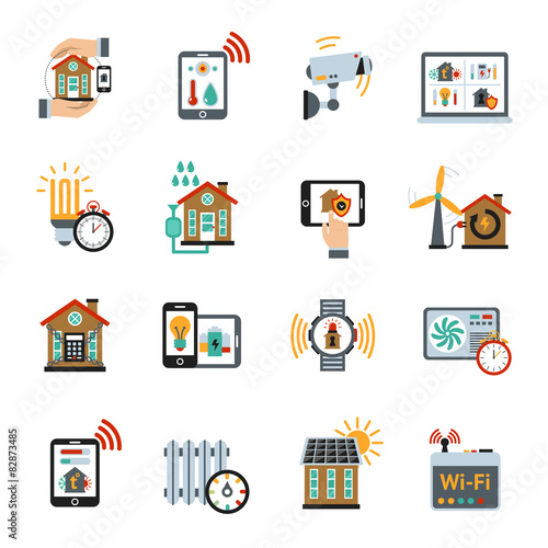 Smart House Technology System Icons