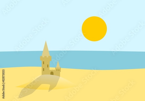 Sand castle - beach and sea