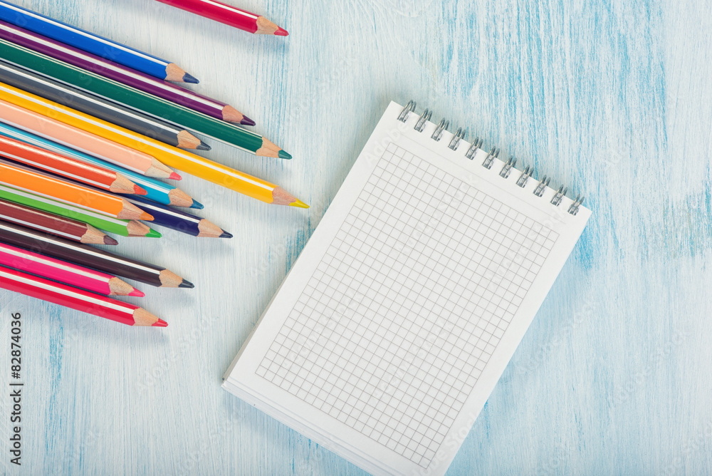color pencils and notepad color pencils and notepad