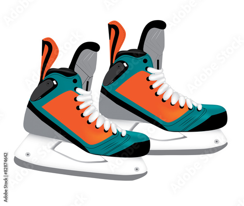 Illustration of hockey skates on background
