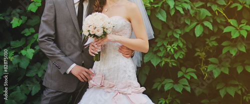 Fotografie Wedding picture of happy bridal couple.