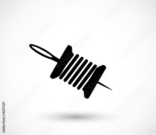 Spool with needle icon vector