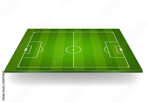 Striped soccer field. Vector illustration.