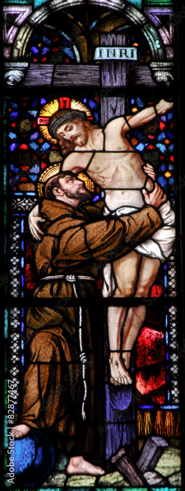 Saint Francis stain glass window
