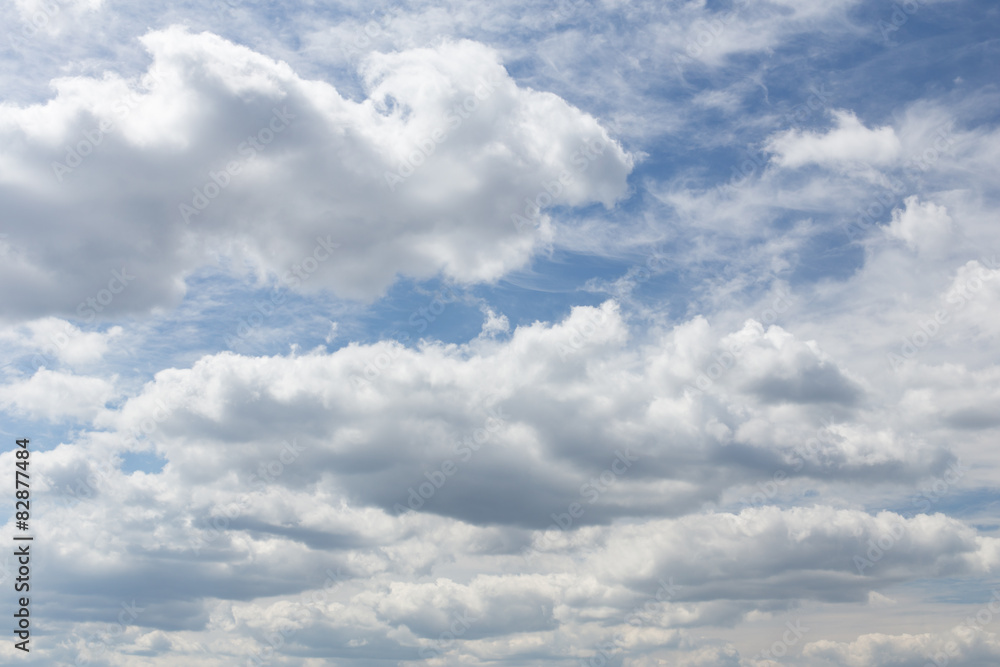 Blue sky is full of huge white clouds Blue sky is full of huge white clouds