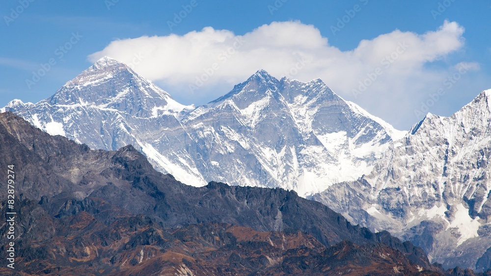 View of Mount Everest from Pikey peak - Nepal