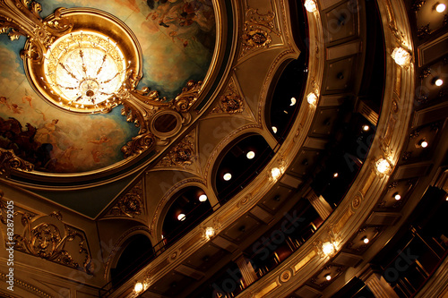 Galleries and ceiling beautiful old theater 