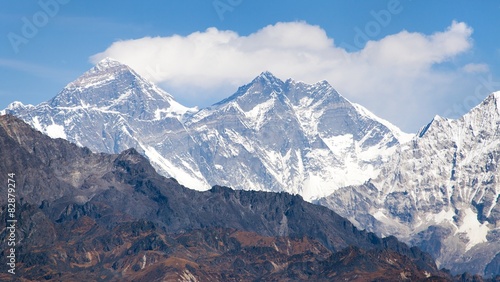 View of Mount Everest from Pikey peak - Nepal