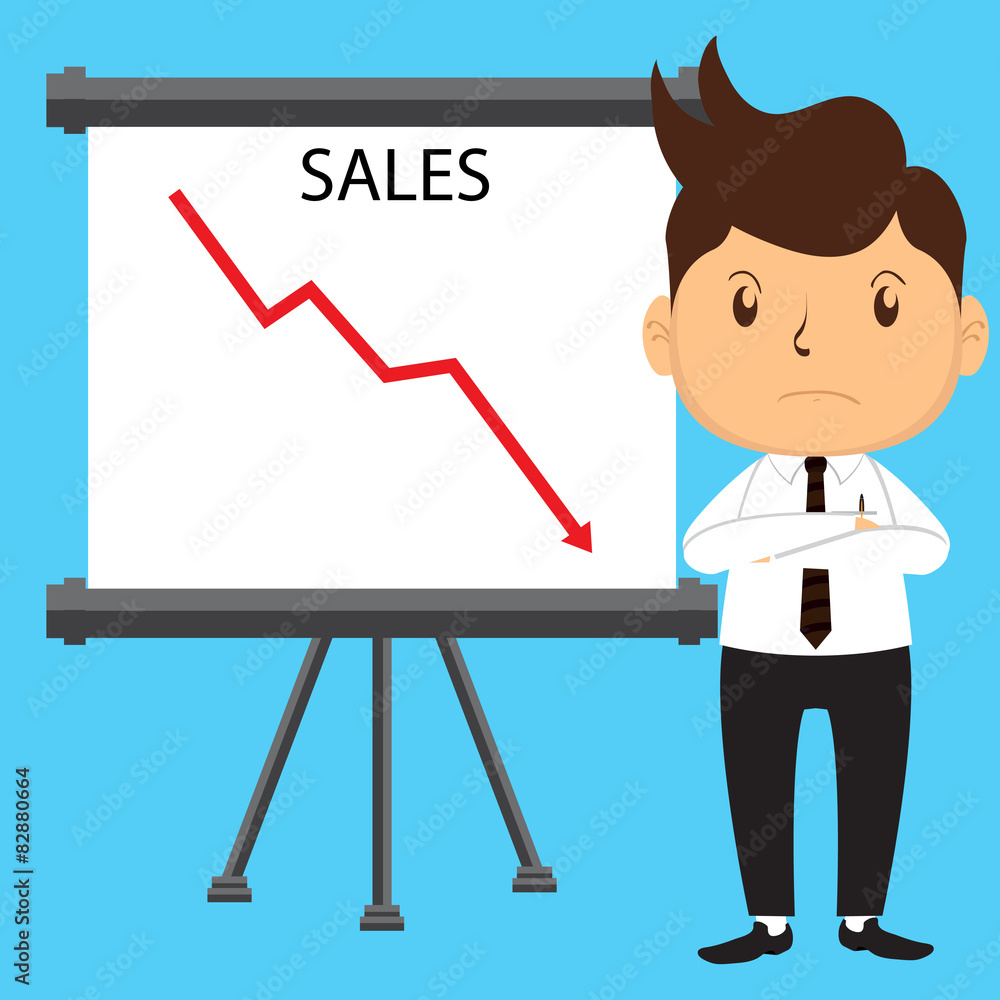 Office Man Presenting Sales Office Man Presenting Sales