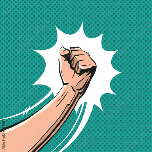Fisticuff comic book, vector illustration