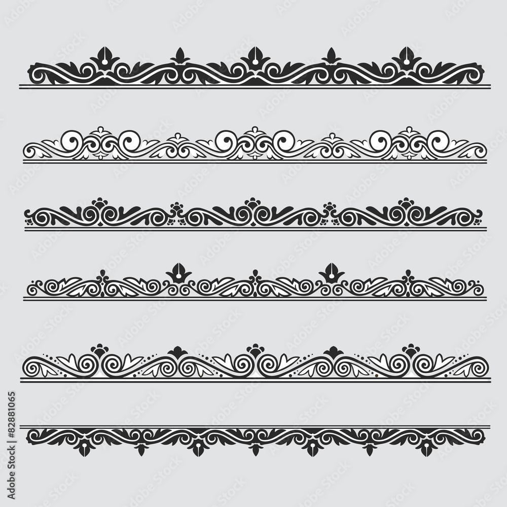 Fototapeta premium Design Elements Isolated On Beige Background - vector ornaments