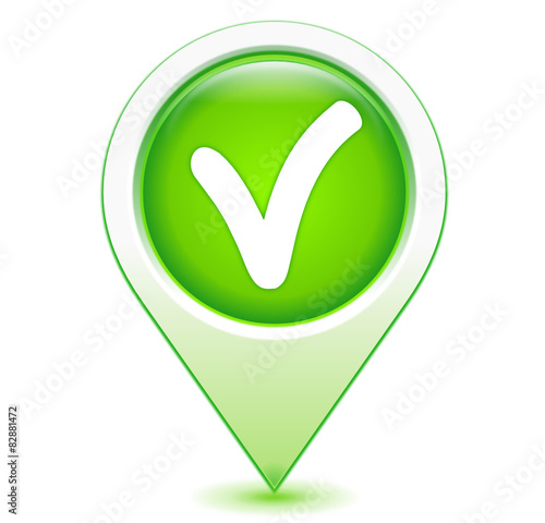 validé sur marqueur géolocalisation vert