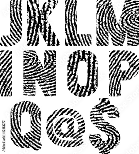 alphabet with fingerprint
