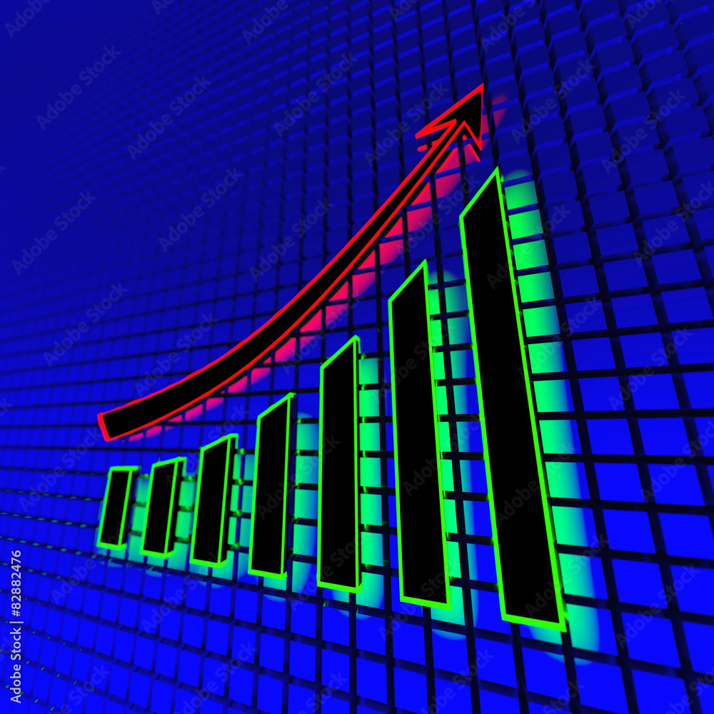 Fototapeta premium Neon business chart