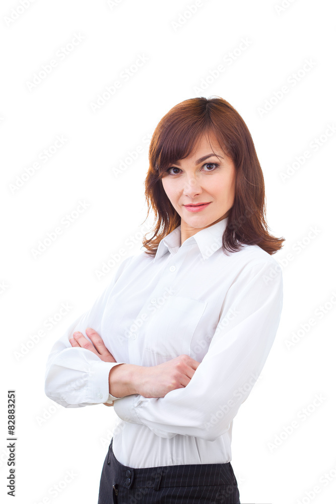 Confident Businesswoman On A White Background Confident Businesswoman On A White Background