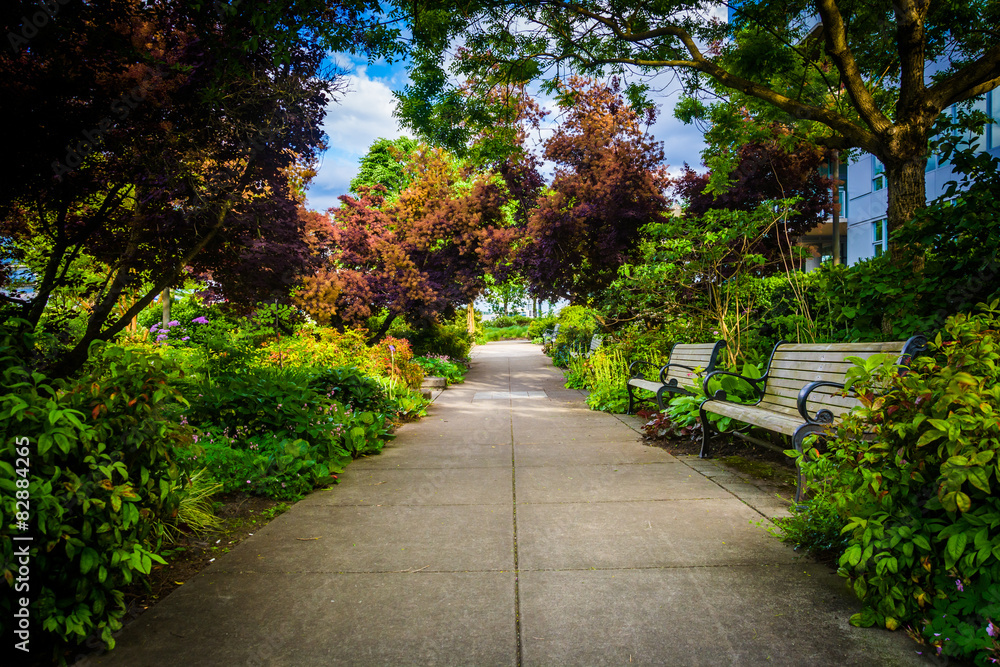 Gardens at the South Waterfront Park in Portland, Oregon.