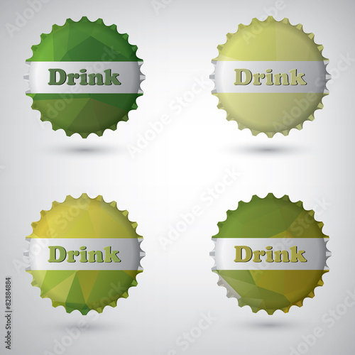 Bottle cap design white background