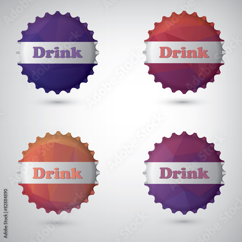 Bottle cap design white background