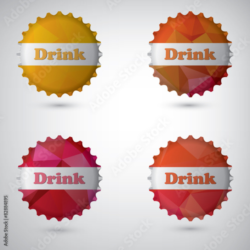 Bottle cap design white background