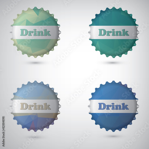 Bottle cap design white background