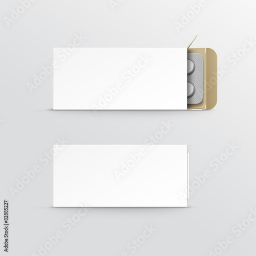 Vector Blank Package Box for Blister of Pills
