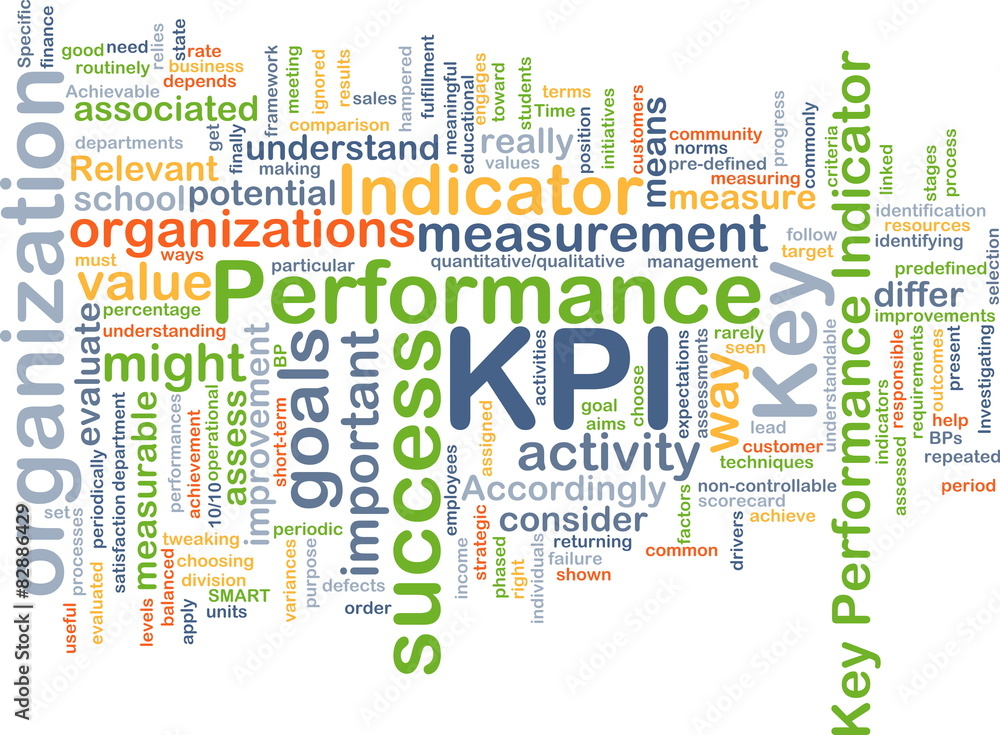 KPI wordcloud concept illustration