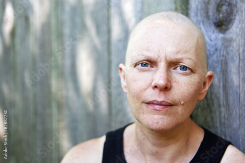 Portrait of a female cancer patient outside