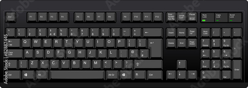 Black qwerty keyboard with UK english layout photo