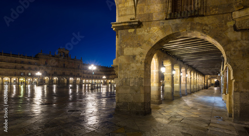  Plaza Mayor in evening. Salamanca, Spain