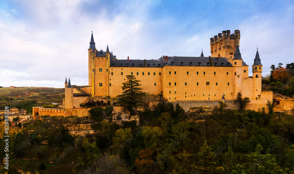 Alcazar of Segovia in  november day