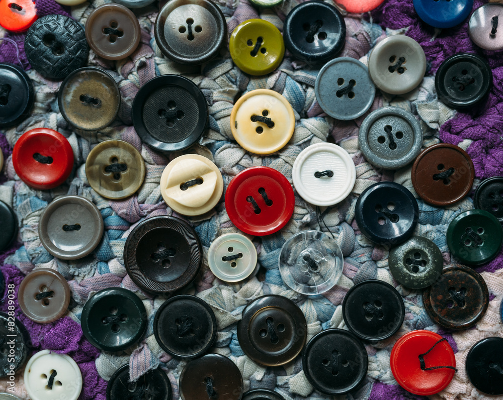 Fototapeta premium old buttons sewn
