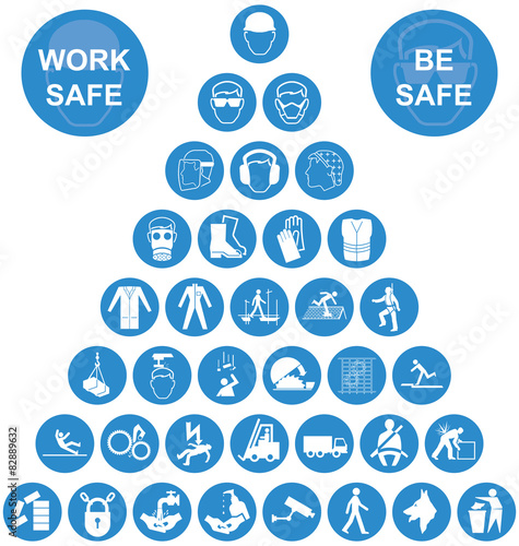 Blue Pyramid Health and Safety Icon collection photo