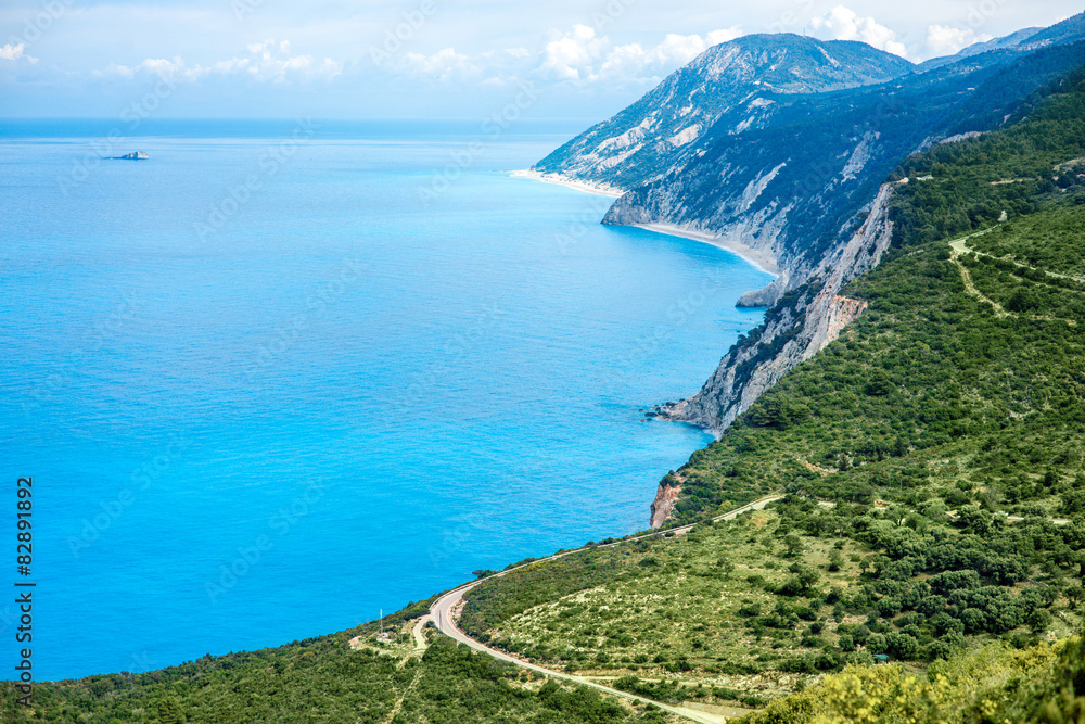 Coastline at Lefkada island in Greece Coastline at Lefkada island in Greece