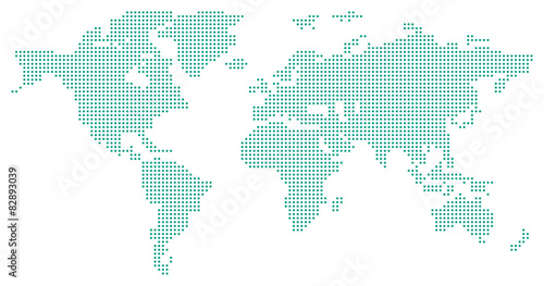 Dotted World Map - green