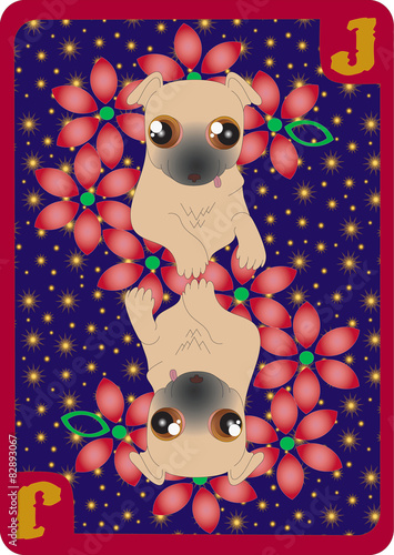 Pug Playing Card