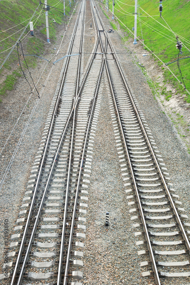Railway lines. View from above