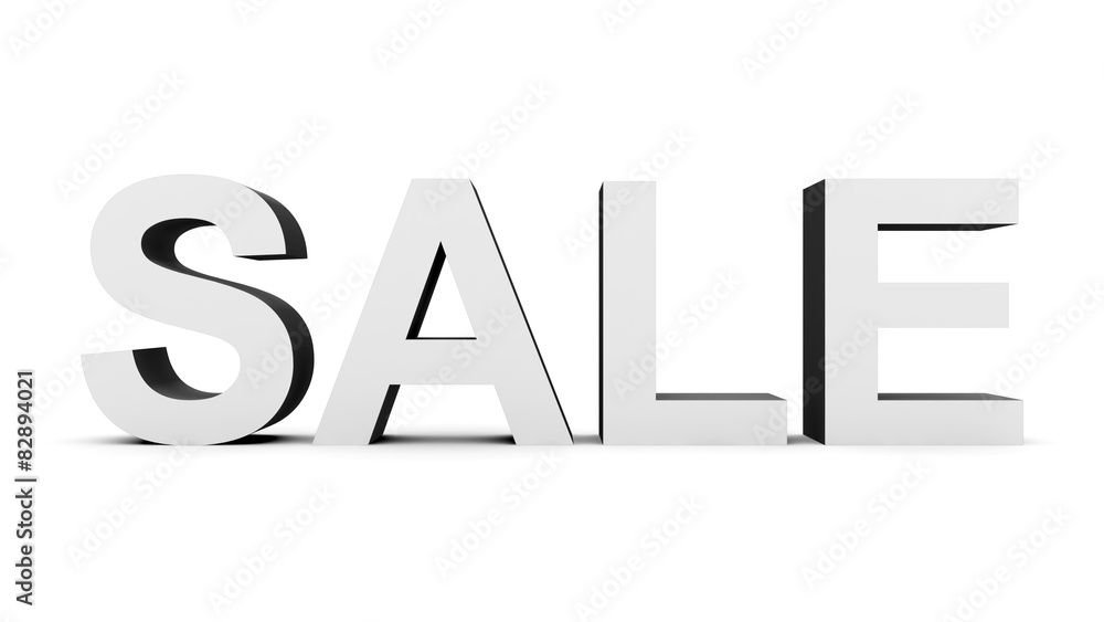 SALE - black-white 3d letters isolated on white SALE - black-white 3d letters isolated on white