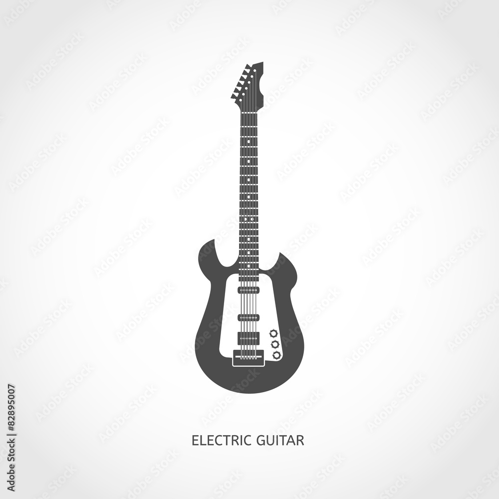 Fototapeta premium Musical instrument guitar flat icon
