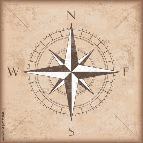 Vintage Background Brown Compass