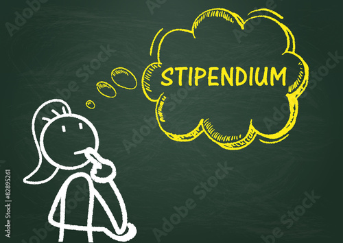 Kreidetafel Strichmännchen Frau Stipendium