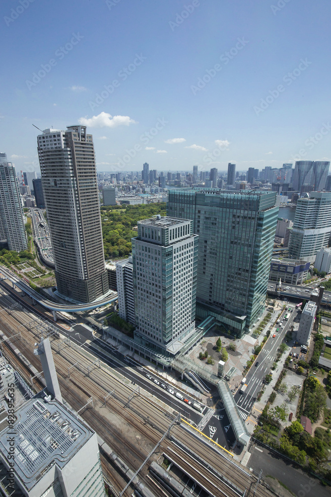 Fototapeta premium 東京汐留方面の高層ビル